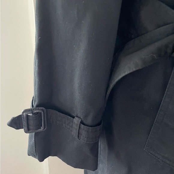 Vintage Tip Top Black Lined Trench Coat Size 36 - Picture 6 of 16